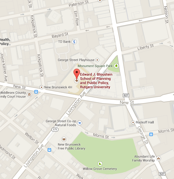 Google Map of Bloustein School locat