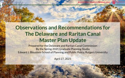 Observations and Recommendations for the Delaware and Raritan Canal Master Plan Update