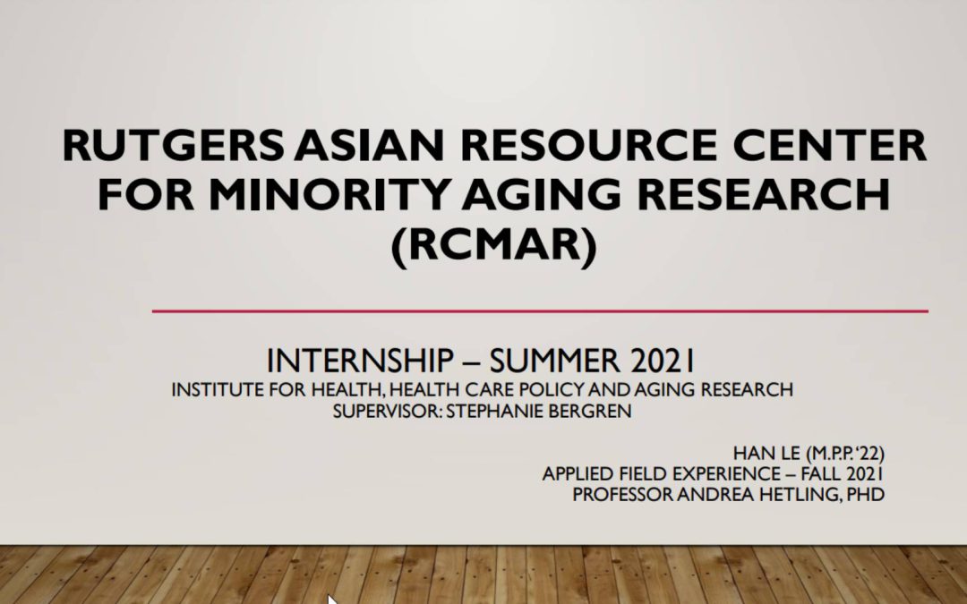 Rutgers Resource Center for Minority Aging Research – An Analysis of NIH Project Funding for Asian Health