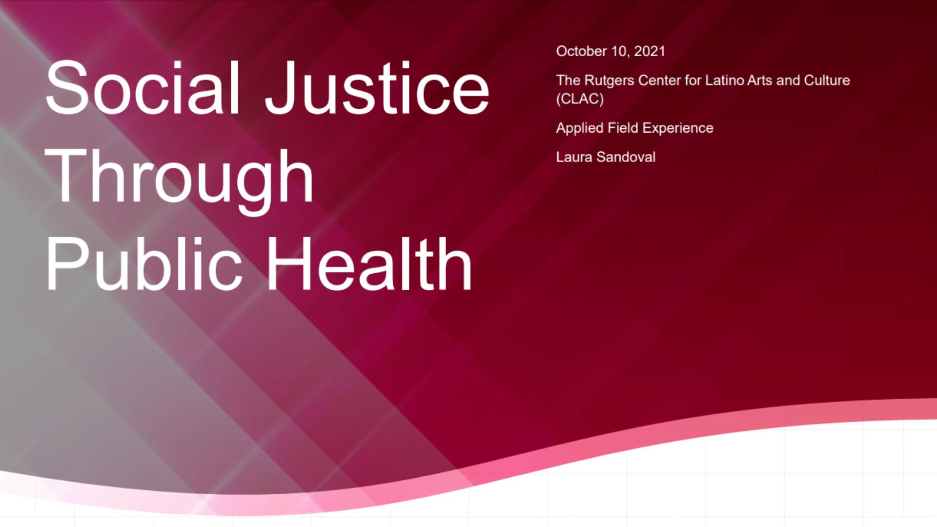 Social Justice Through Public Health