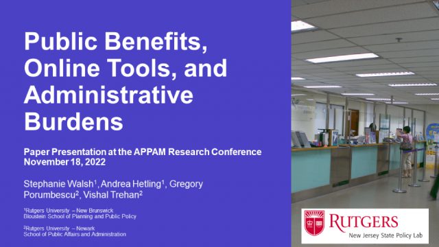APPAM presentation on SNAP administrative burdens
