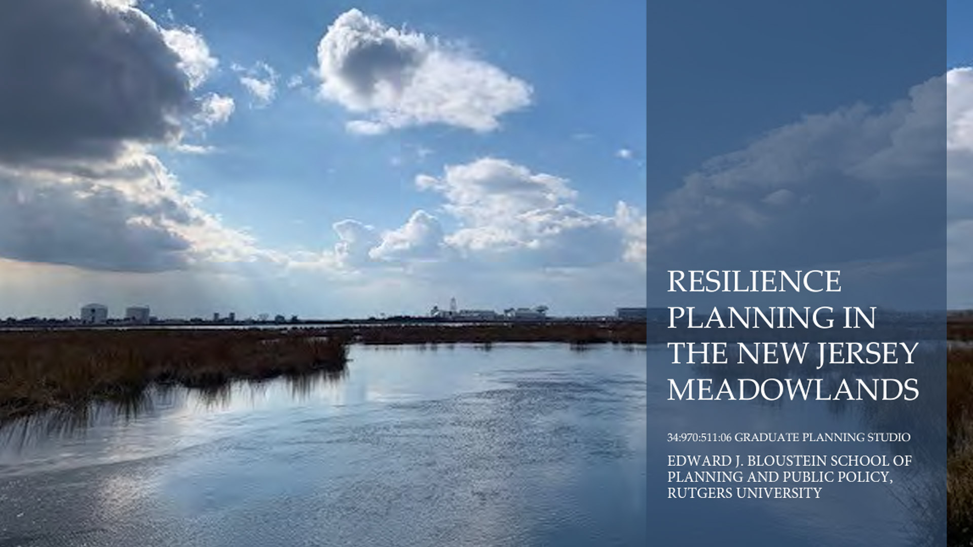 Resilience Planning in the New Jersey Meadowlands-