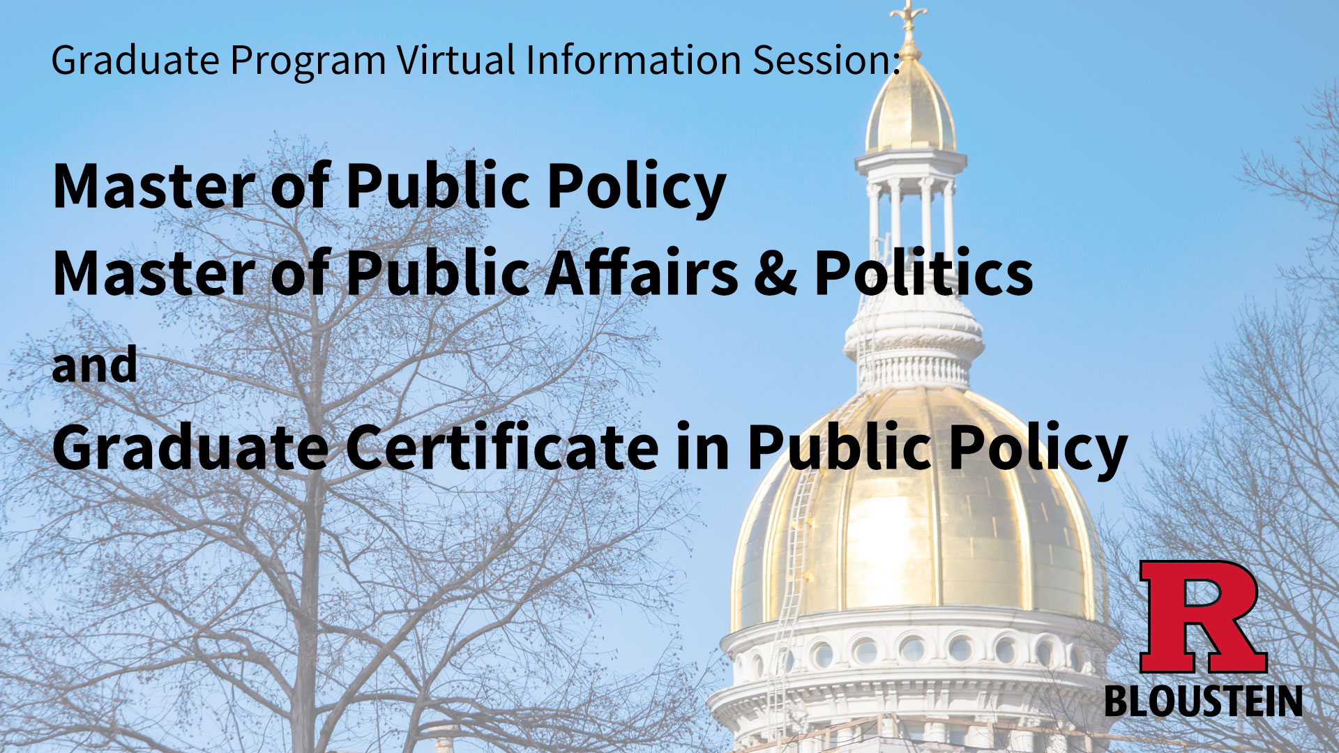 Virtual Information Session, Graduate Program in Public Policy