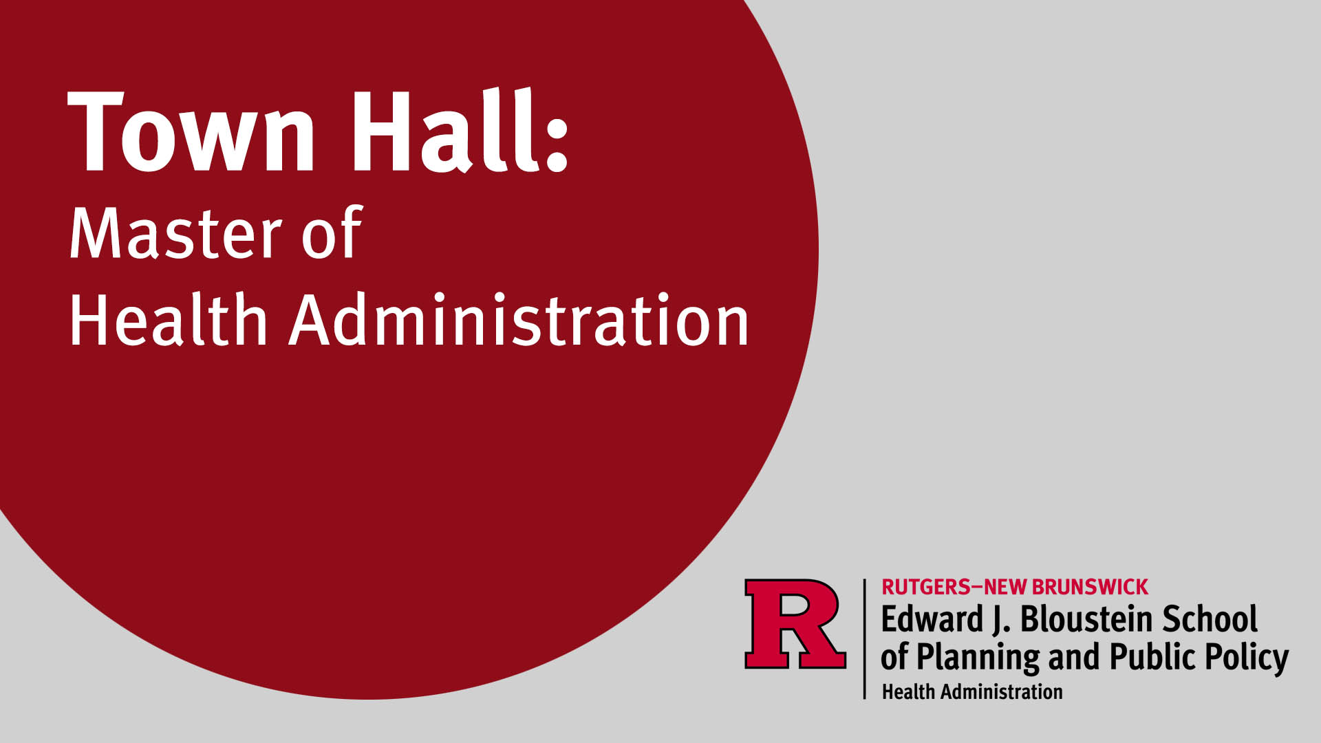 Master of Health Administration Town Hall announcement