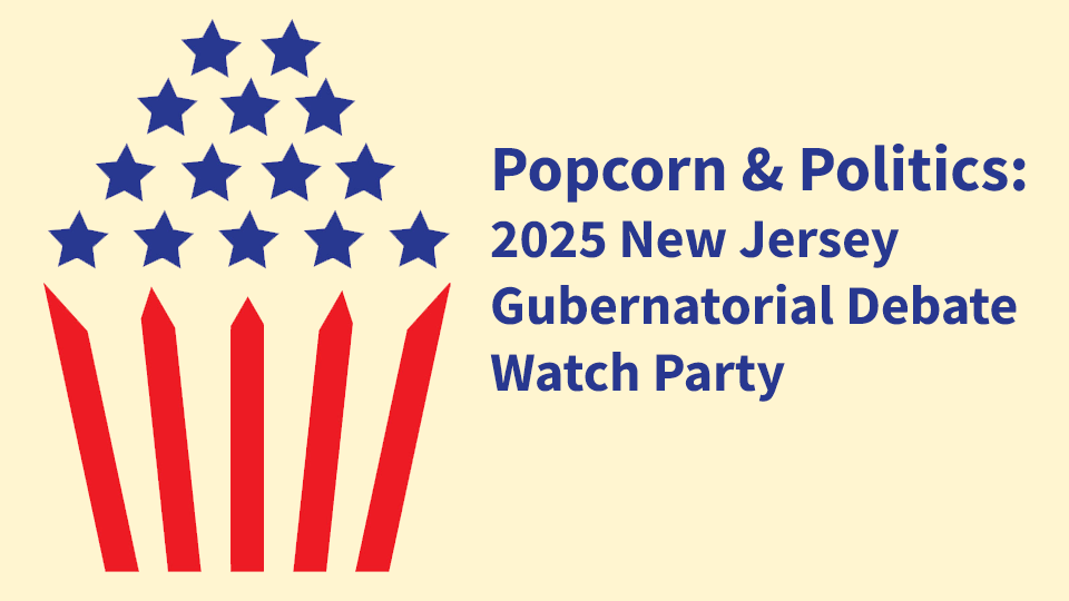 Red and blue debate watch party image: Popcorn and politics