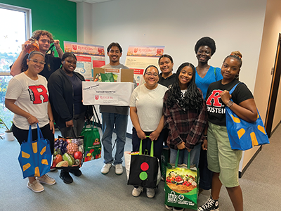 2024 NJSPL interns participated in a “day of service” at the Five Loaves Food Pantry in New Brunswick after collecting food donations.