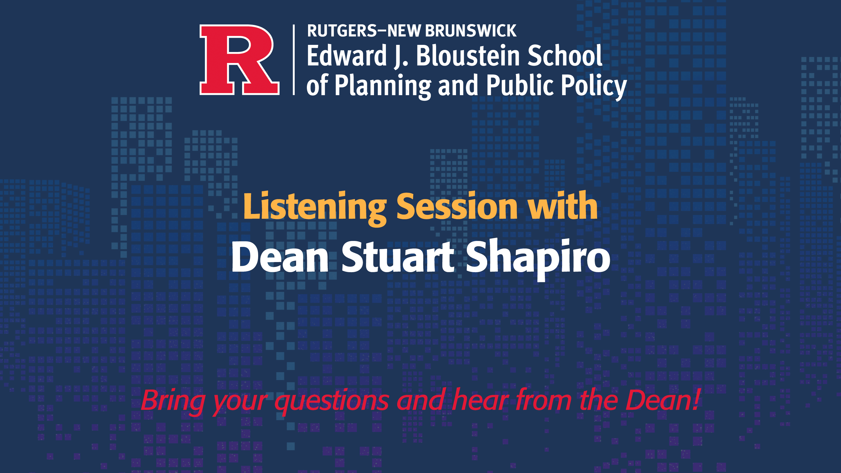 blue promo for dean's listening session