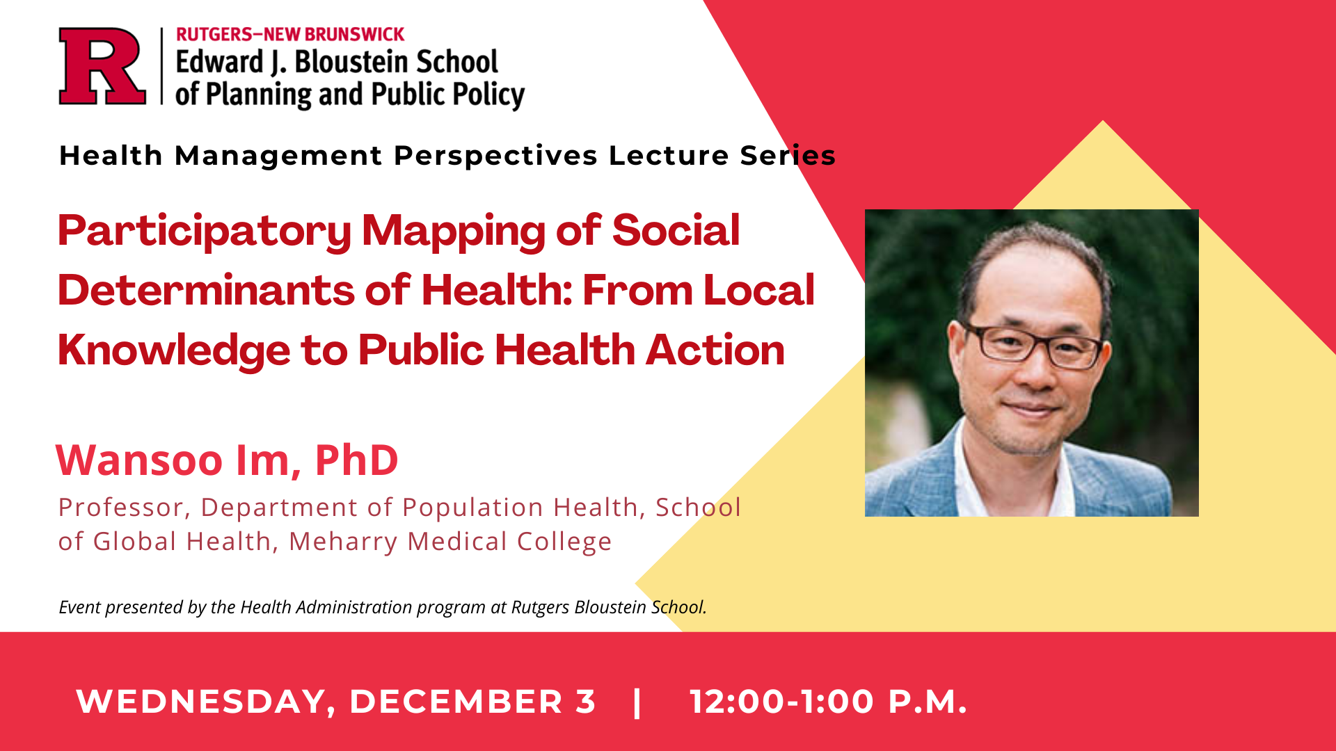 Rutgers Health Management Perspectives promo Wansoo Im