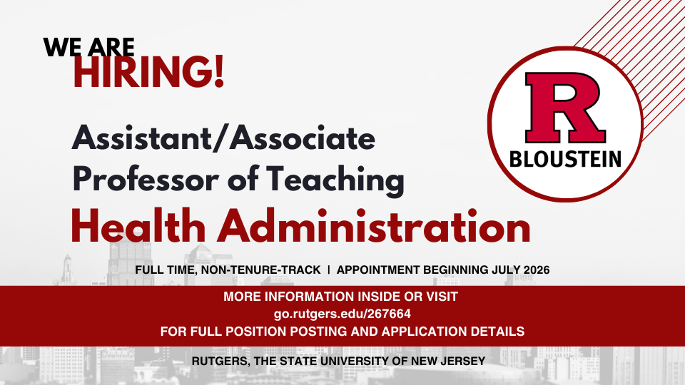 We’re Hiring: Asst/Assoc. Prof of Teaching, Health Administration