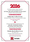 2026 Convocation Invite, Bloustein School