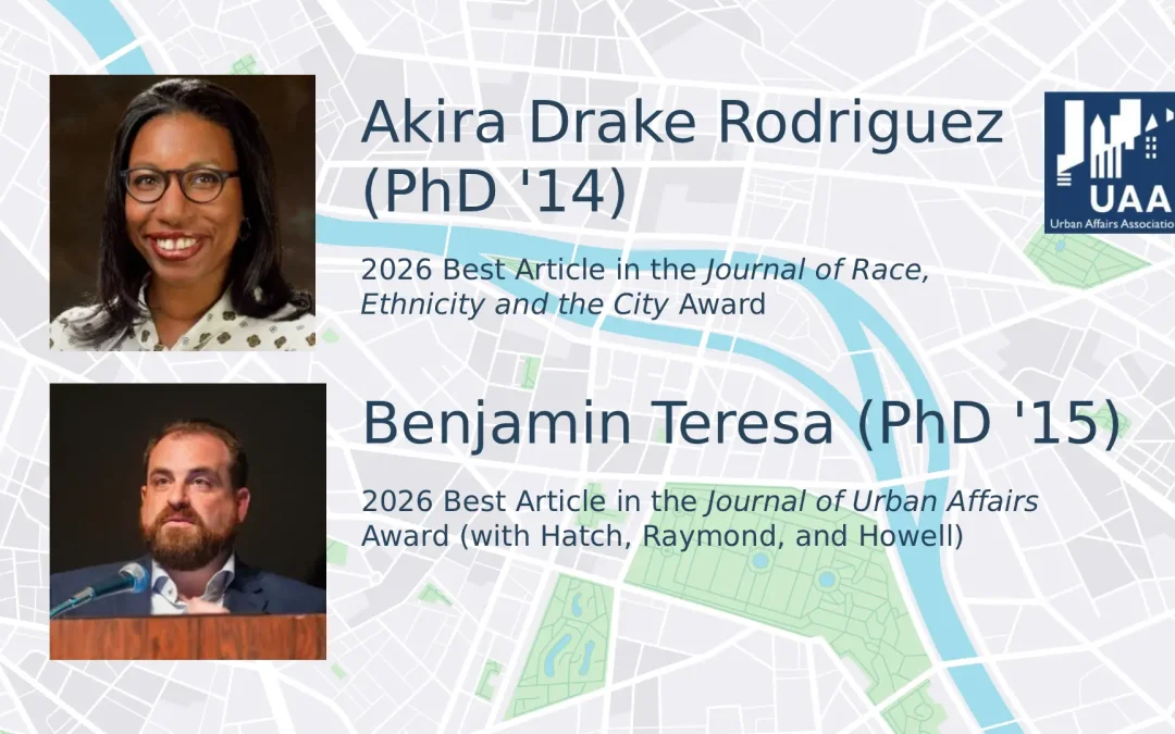 Akira Drake Rodriguez (PhD ’14) and Benjamin Teresa (PhD ’15) Win UAA Best Paper Awards