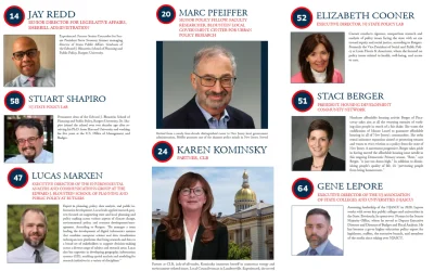 Bloustein Leaders and Alumni Included in the InsiderNJ Top 100 Policy Makers Power List