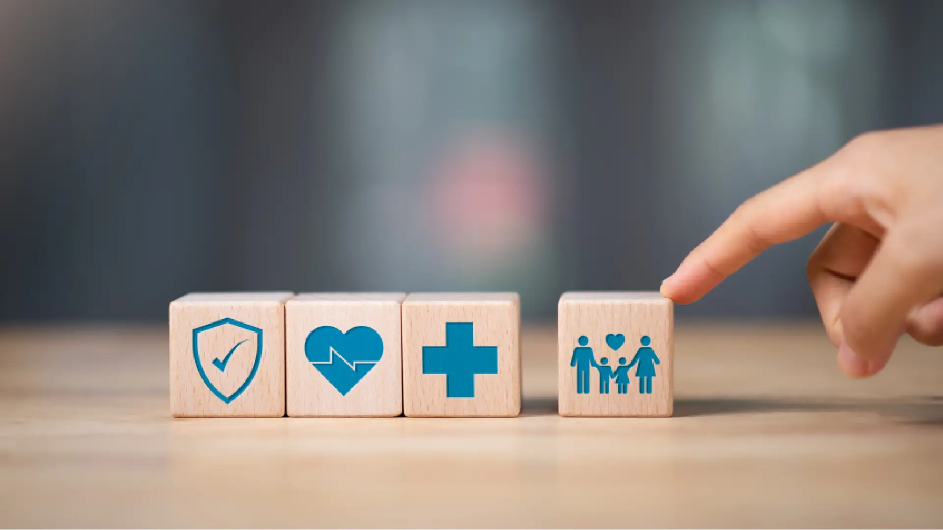 Insurance concept with blocks