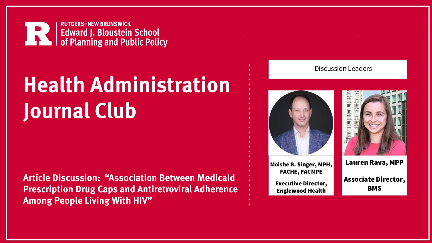 Rutgers Health Administration Journal Club